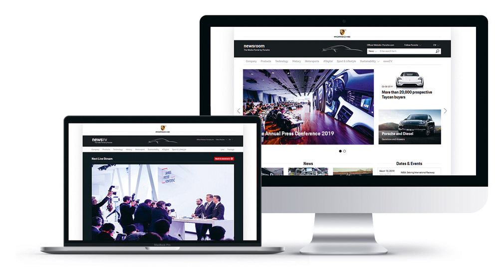 Transmiterea live a conferinței de presă anuale Porsche