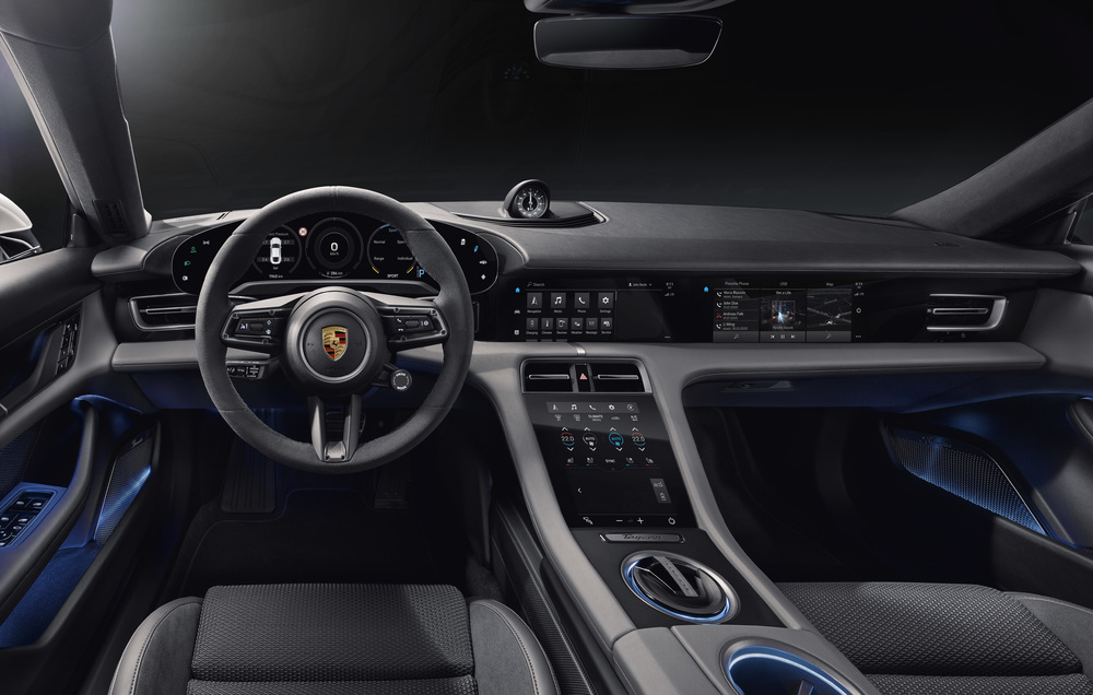 Digital, clar, sustenabil: interiorul noului Porsche Taycan