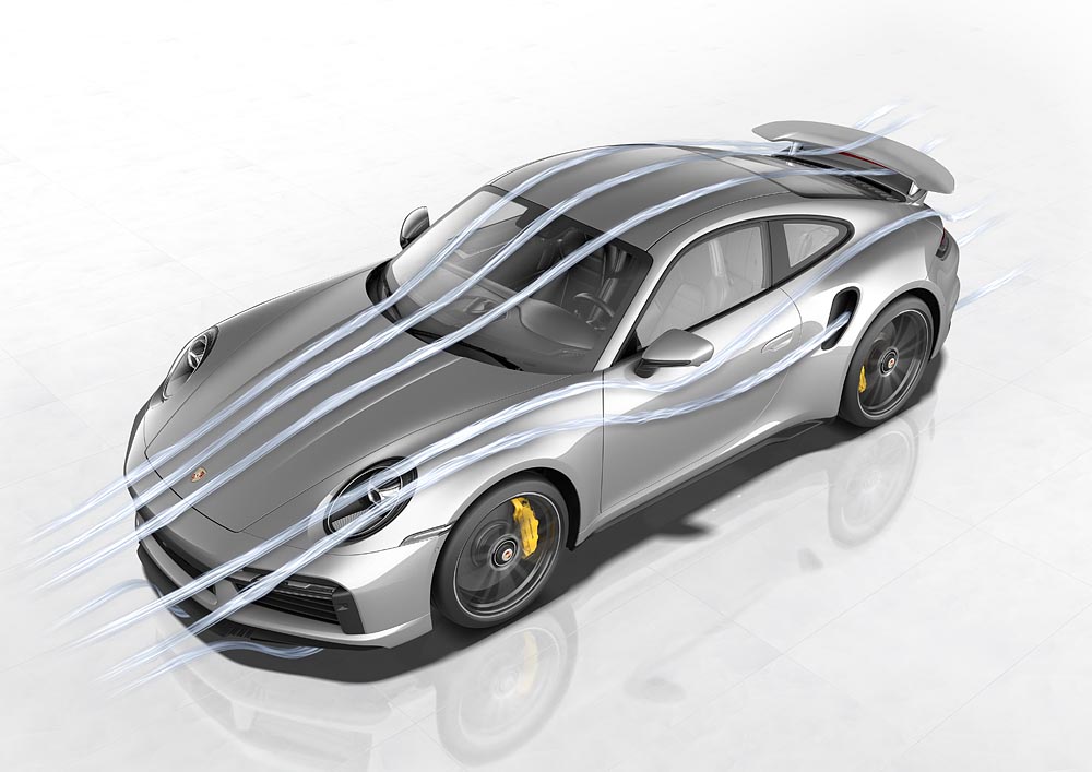 Noul 911 Turbo S: configurația aerodinamică ideală pentru fiecare situație de conducere